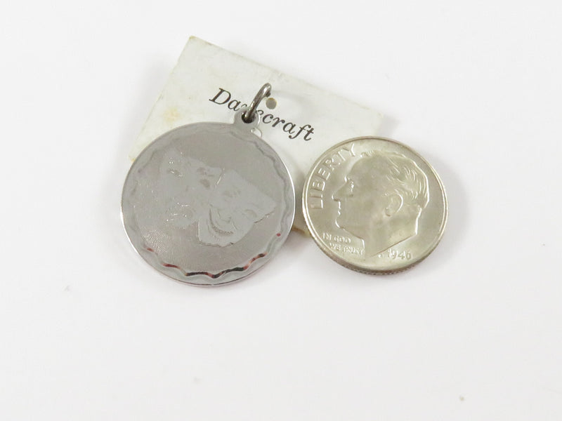Danecraft Comedy and Tragedy Sterling Silver Disc Charm
