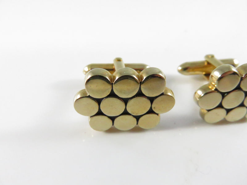 Vintage Swank Gold Tone Clustered Circle Honey Cone Cufflinks Mid Century