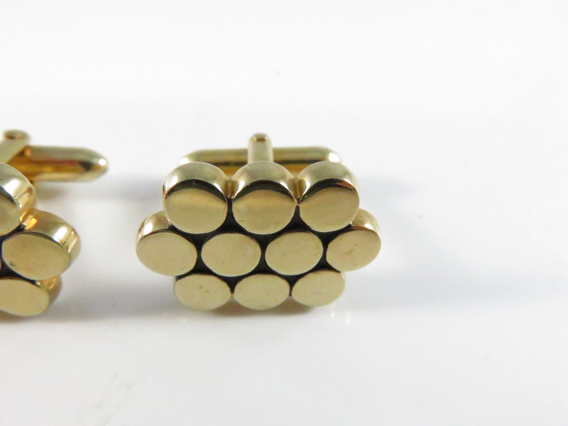 Vintage Swank Gold Tone Clustered Circle Honey Cone Cufflinks Mid Century
