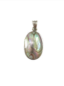 Sterling Abalone Shell Pendant: A Symbol of Protection, Good Luck, and Abundance — Sterling Silver, Silver — front view