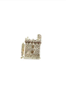 Vintage Sterling Silver 3D Castle Souvenir Charm — Sterling Silver, Silver — front view