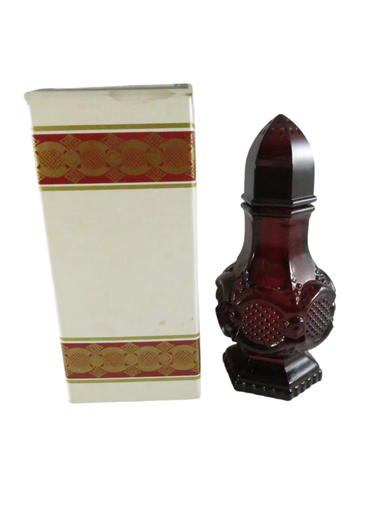 Avon 1876 Cape Cod Collection Ruby Red Salt Shaker Bottle w/ Charisma Cologne