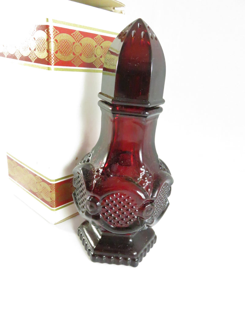 Avon 1876 Cape Cod Collection Ruby Red Salt Shaker Bottle w/ Charisma Cologne
