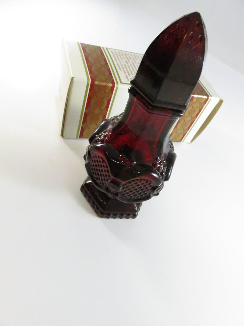 Avon 1876 Cape Cod Collection Ruby Red Salt Shaker Bottle w/ Charisma Cologne