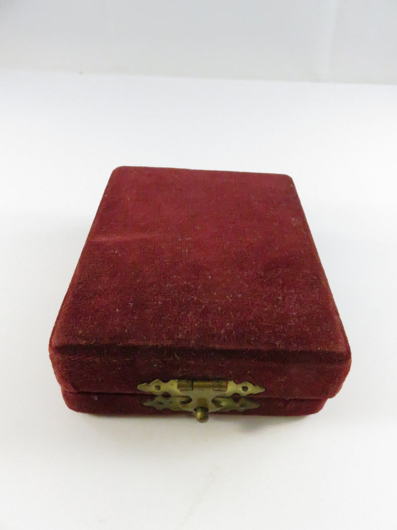 Antique Velvet Pocket Watch Box with Brass Latch c1900 - 4"