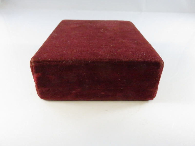 Antique Velvet Pocket Watch Box with Brass Latch c1900 - 4"