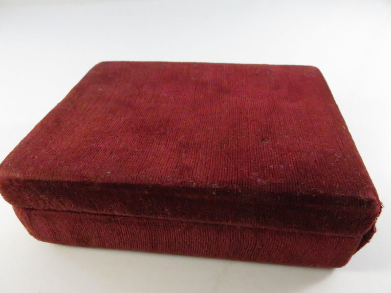 Antique Velvet Pocket Watch Box with Brass Latch c1900 - 4"
