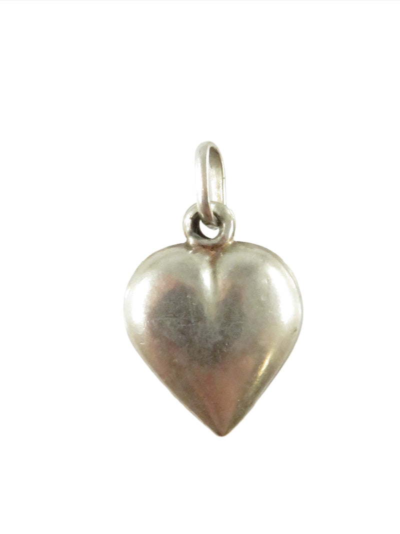 Vintage Sterling Silver Puffy Heart Charm 14mm x 18mm 1.8g