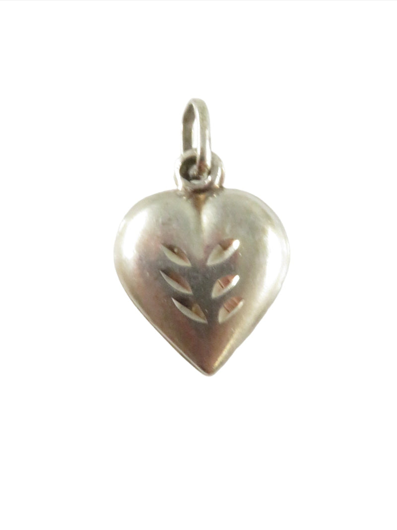Vintage Sterling Silver Puffy Heart Charm 14mm x 18mm 1.8g product image for Just Stuff I Sell, clear front view, neutral background, original listing photo, optimized descriptive alt text, centered composition