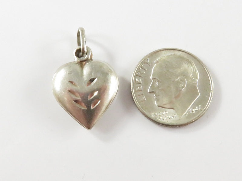 Vintage Sterling Silver Puffy Heart Charm 14mm x 18mm 1.8g product image for Just Stuff I Sell, clear front view, neutral background, original listing photo, optimized descriptive alt text, centered composition variant 7