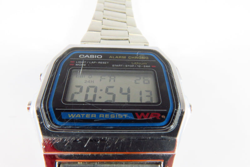Casio Alarm Chrono Stainless Steel Watch A158W