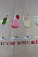 Large Completed It's 5:00 Somewhere Needlepoint Canvas With Charms 19" x 13 1/2" product image for Just Stuff I Sell, clear front view, neutral background, original listing photo, optimized descriptive alt text, centered composition variant 3