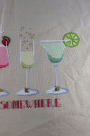 Large Completed It's 5:00 Somewhere Needlepoint Canvas With Charms 19" x 13 1/2" product image for Just Stuff I Sell, clear front view, neutral background, original listing photo, optimized descriptive alt text, centered composition variant 4