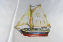 Small Completed Sailboat Needlepoint Canvas 13" x 12 3/4" product image for Just Stuff I Sell, clear front view, neutral background, original listing photo, optimized descriptive alt text, centered composition