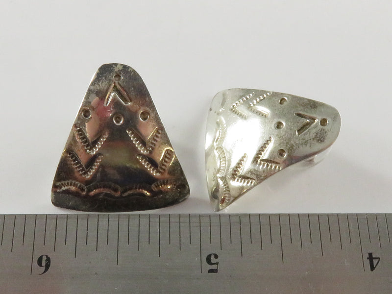 Sterling Silver Triangle Shaped Navajo Style Earrings Mexico Sterling TP-54