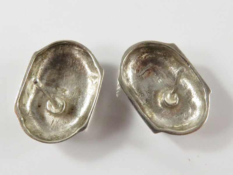 Nautical Sterling Silver Sea Serpent Anchor Earrings Post Back Sea Monster Earrings