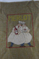 Small Completed Merlot Chef Themed Needlepoint Canvas 13" x 9" product image for Just Stuff I Sell, clear front view, neutral background, original listing photo, optimized descriptive alt text, centered composition variant 2