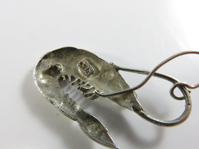 Sterling Silver Shrimp Earrings 925 French Wire Hooks - 1 5/8" Drop