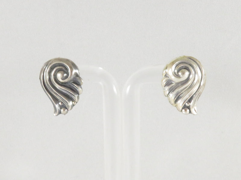 Vintage Sterling Silver Spiral Shell Screw Back Earrings A Symbol of Rebirth and