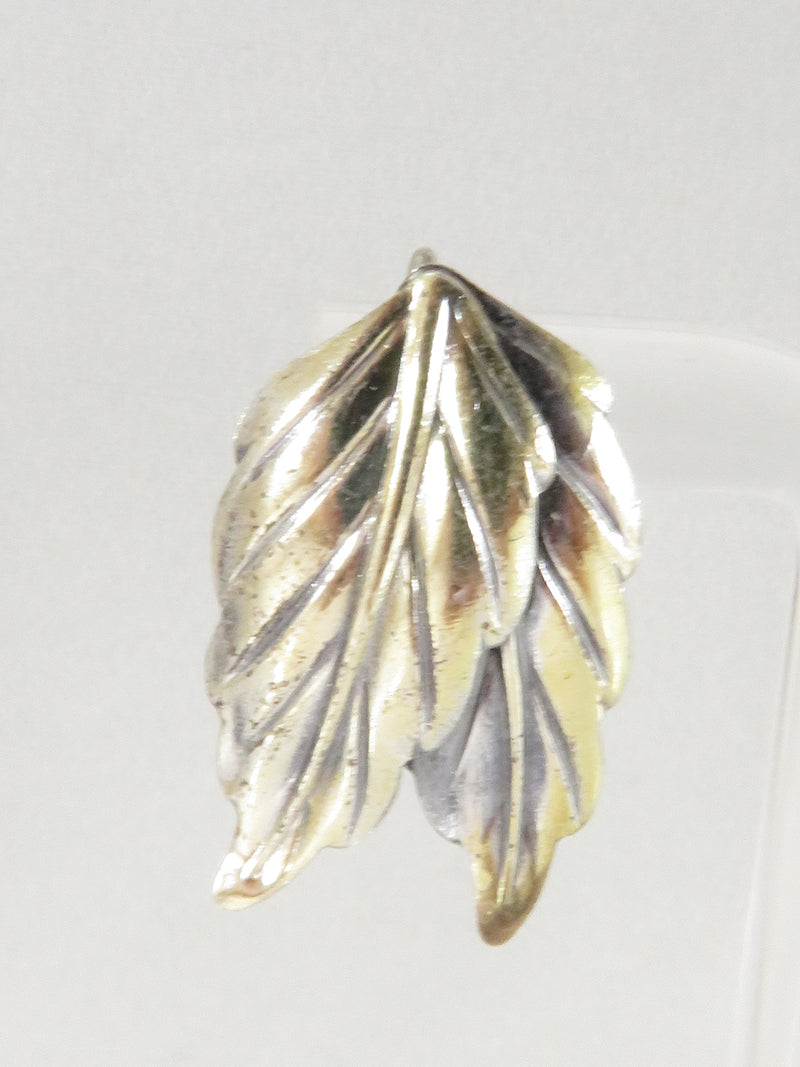 Danecraft Double Leaf Sterling Screw Back Earrings - Modern, Edgy, Lightweight