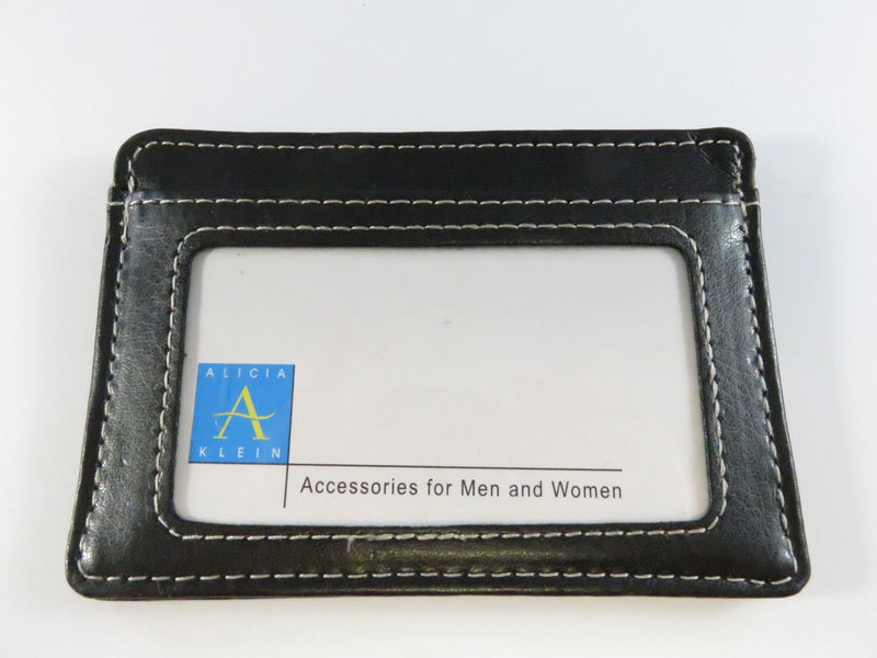 Alicia Klein leather ID credit card holder Lowe’s logo wallet — 4 1/2" x 2 7/8"