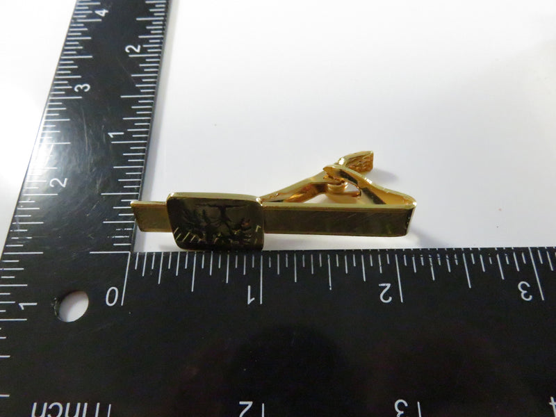 Vintage 1960s Gold Tone Tie Clip with Willow Tree Design in Box