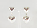 Sterling Silver Puffy Double Heart Dangle Earrings: Stylish 2" High 7/8" Wide — Jewelry & Watches:Vintage & Antique Jewelry:F