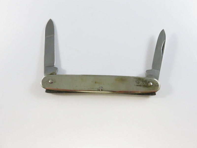 Vintage 1960 Camillus Monroe Hardware Co. 2-Blade Pin Knife Silver Tone - 3 1/8"