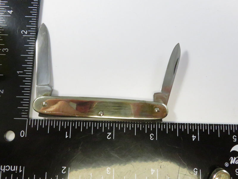 Vintage 1960 Camillus Monroe Hardware Co. 2-Blade Pin Knife Silver Tone - 3 1/8"