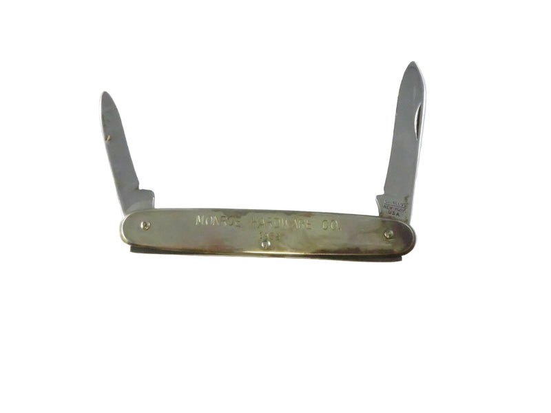 1958 Camillus Monroe Hardware Co. pen knife with 2 blades - rusted vintage pocket knife — Silver — front view