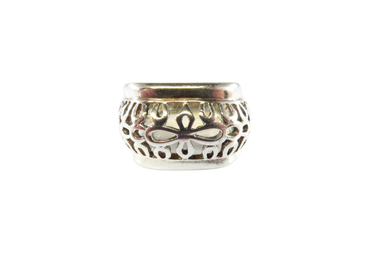 Pierced Sterling Silver Designer Style Finger Ring