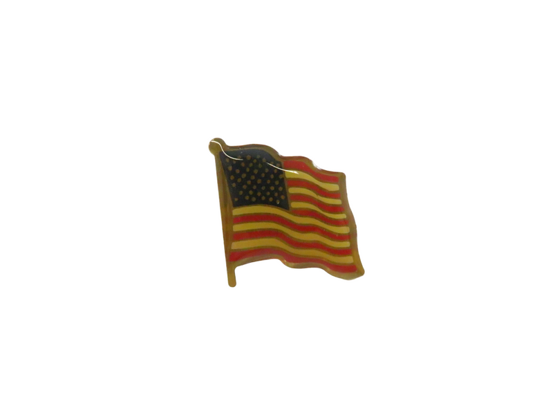 Vintage U.S. Flag Pinback Lapel Pin - 3/4"