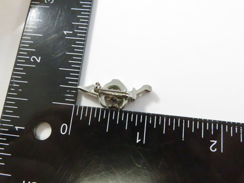 Shriners Sword Star Crescent Moon Lapel Brooch with Faux Stones - 1"