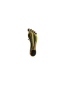 Tar Heel Gold Tone Foot Pinback with Black Enamel Heel - 3/4" — Gold, Enamel — front view