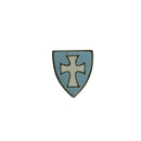 Vintage Sigma Chi Norman Shield Fraternity Pledge Pin Blue White Enamel - 1/2" — Gold, Enamel — front view