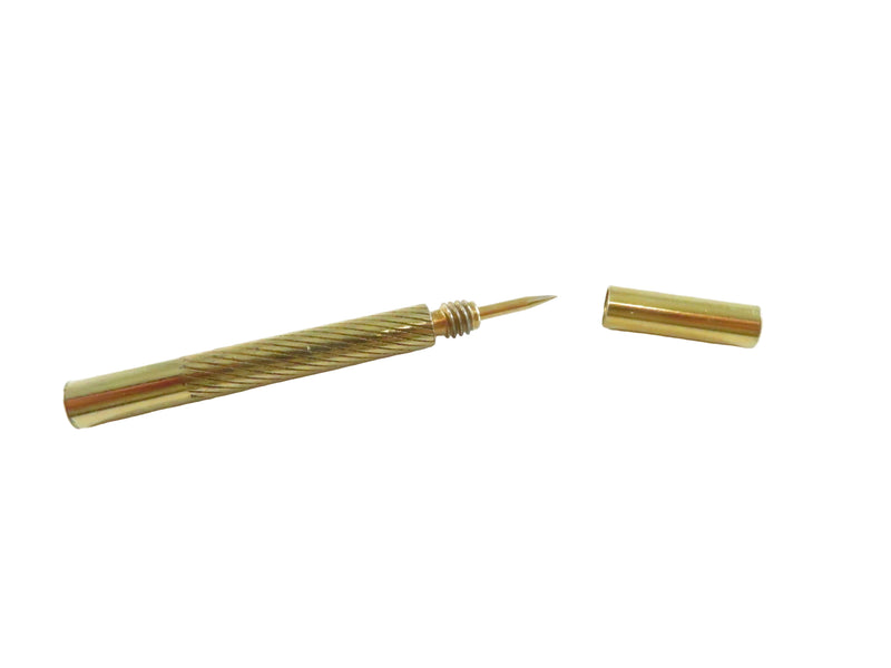 Vintage Brass Pocket Scribe Tool with Screw Cap - 2"
