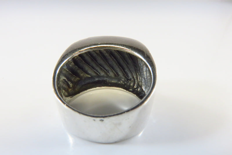 Vintage Sterling Cigar Cable Ring 14.5mm Tapered Cigar Band Ring Size 7