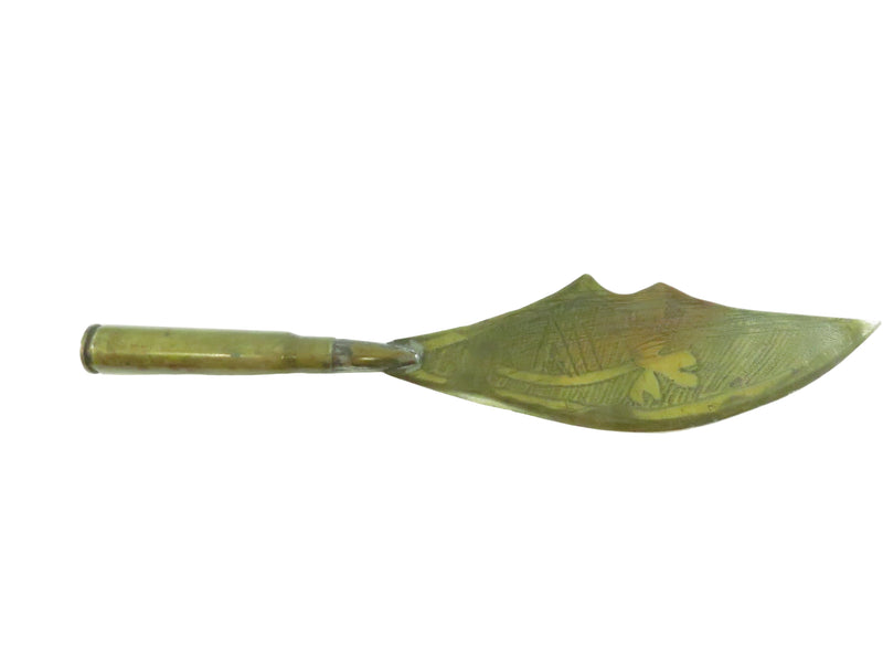 Decorative trench art letter opener design on a white background