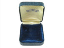 c1920 Earring, Cufflink, Ring Box Small Blue & Gold Leather Trimmed Gift Box — Gold — front view