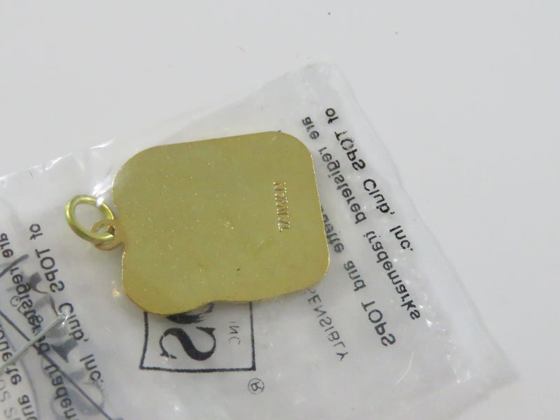 Vintage TOPS Lights The Way Enamel Charm Pendant Brass-Tone NOS