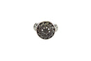 Pierced Flower & Leaf Ring Vintage Sterling Silver Celtic Style Size 5 1/2 — Sterling Silver, Silver — front view