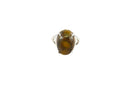 Sterling Tigers Eye Solitaire Ring Oval Cabochon Prong Set Sz 5 1/2 — Jewelry & Watches:Fine Jewelry:Fine Rings:Precious Meta