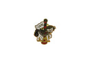 “I CARE” carousel horse pinback lapel pin, MNW marked, small enamel colors — Gold, Enamel — front view