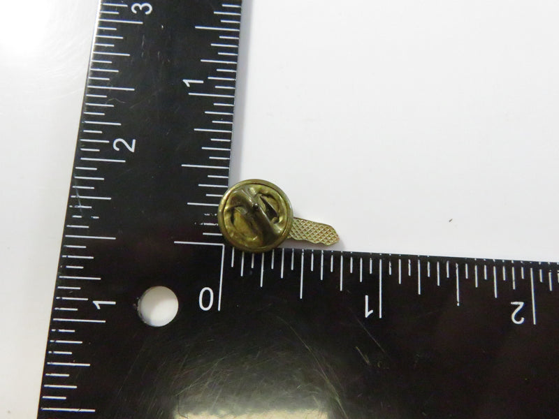 JESUS key pinback lapel pin, red oval head, gold tone faith key