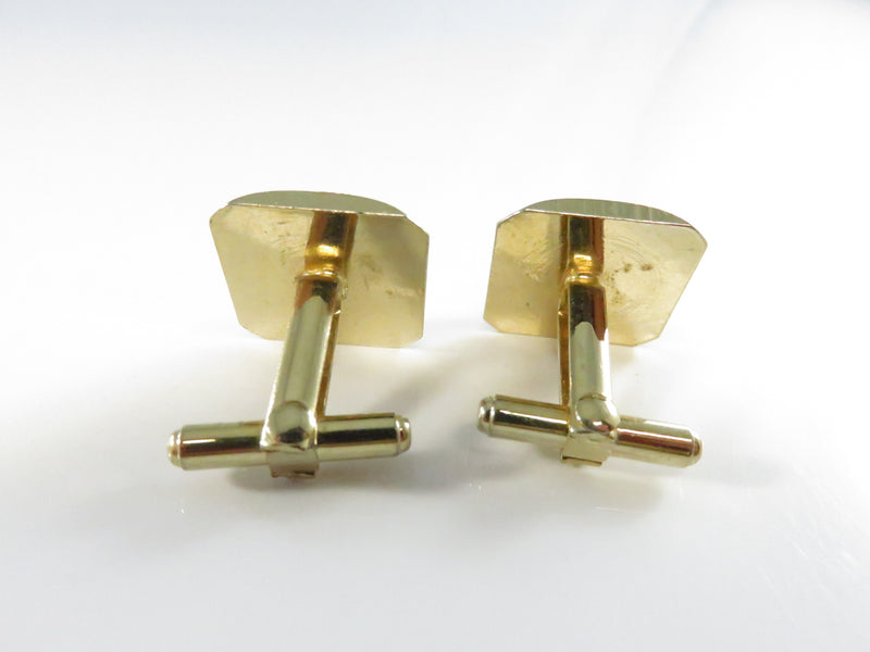 Reverse Painted Duck Scene Gold Tone Cufflinks Bubble Glass - 3/4"