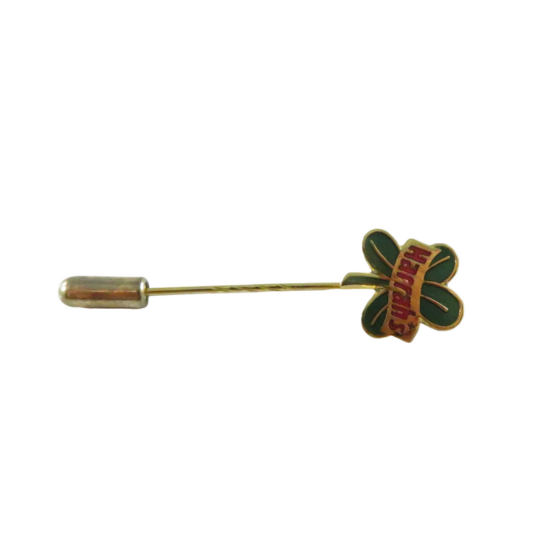 Vintage Harrah’s Casino Clover Stick Pin Gold Tone Green Enamel - Approx. 2 1/2" — Gold, Enamel — front view
