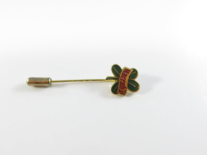 Vintage Harrah’s Casino Clover Stick Pin Gold Tone Green Enamel - Approx. 2 1/2"
