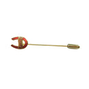 Vintage Harrah’s Horseshoe Casino Stick Pin Red Enamel Gold Tone - Approx. 2 1/2" — Gold, Enamel — front view