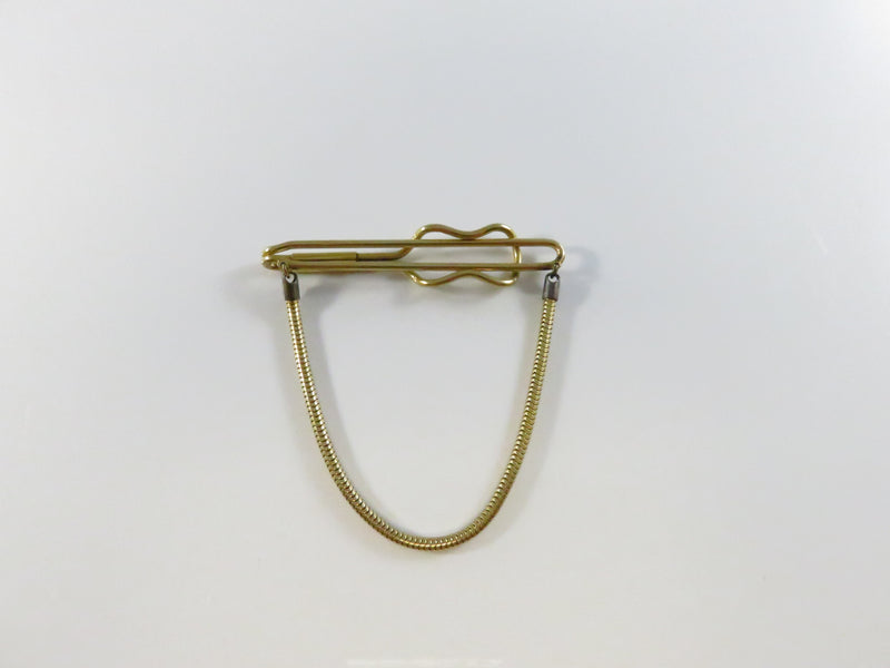 Vintage Hadley 1/20 12K Gold Filled Tie Clip with Drop Chain - Approx. 2 1/8"