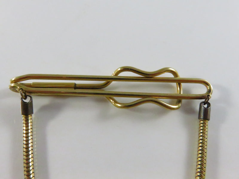 Vintage Hadley 1/20 12K Gold Filled Tie Clip with Drop Chain - Approx. 2 1/8"